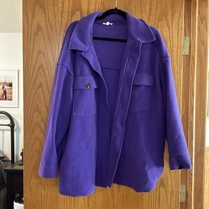 Oversized purple Fleece Shacket